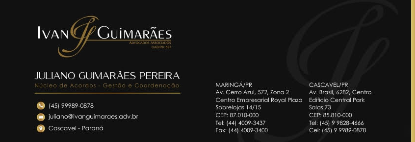 Assinatura institucional — Juliano Guimarães Pereira, Núcleo de Cobrança e Acordos